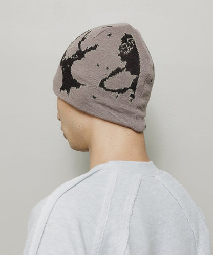 BAL-A-670 JACQUARD SOFT BEANIE HAT DARK ROSE