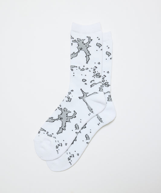 BAL-A-677 JACQUARD SOCKS WHITE