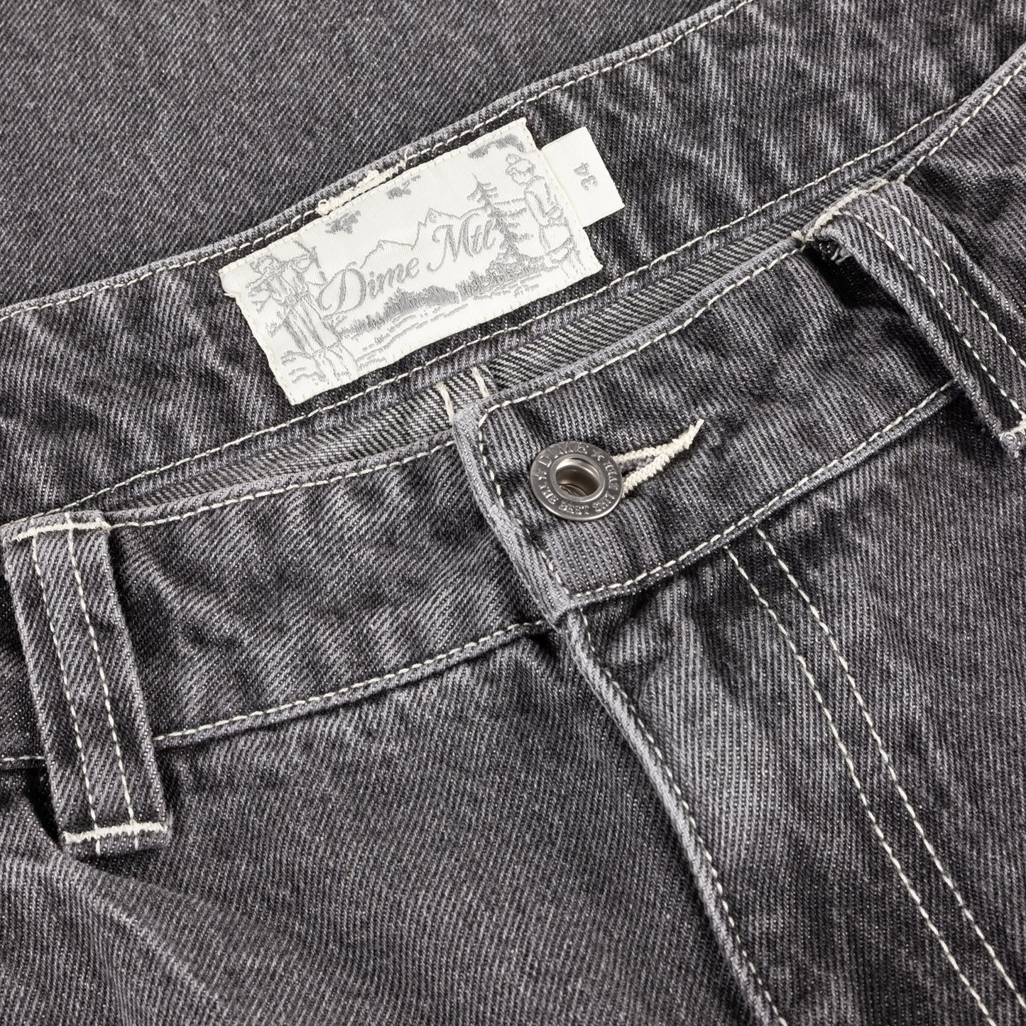 Baggy Wink Denim Pants Faded Black