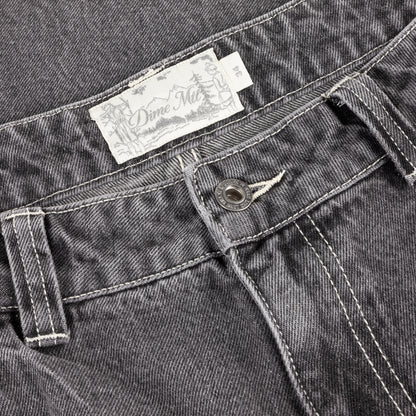 Baggy Wink Denim Pants Faded Black