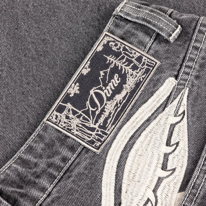Baggy Wink Denim Pants Faded Black
