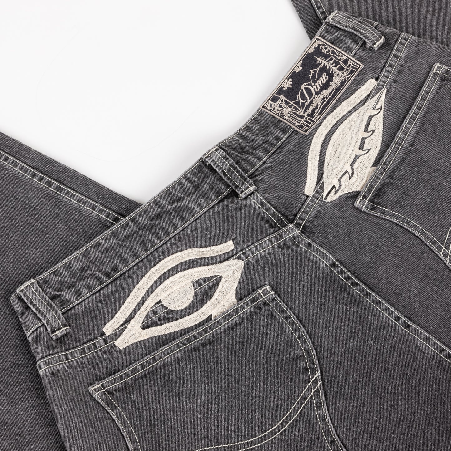 Baggy Wink Denim Pants Faded Black