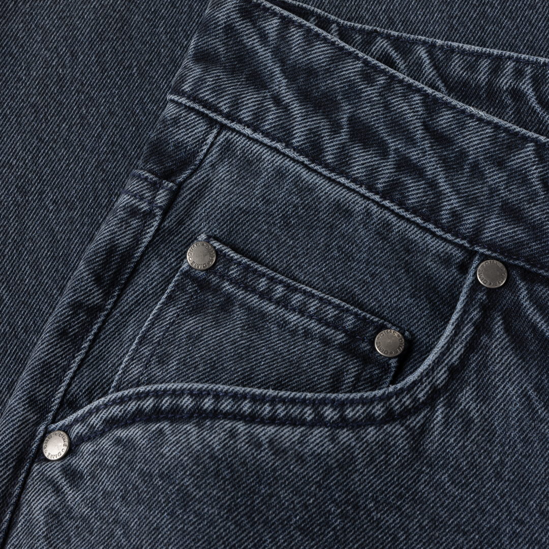 Baggy Denim Pants Overdyed Blue