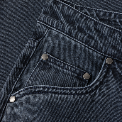 Baggy Denim Pants Overdyed Blue