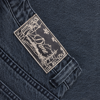Baggy Denim Pants Overdyed Blue