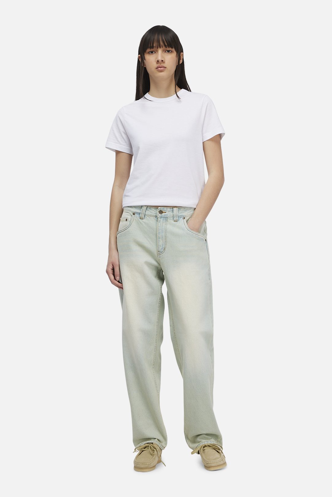 Relaxed Denim Pants Bleached Sky