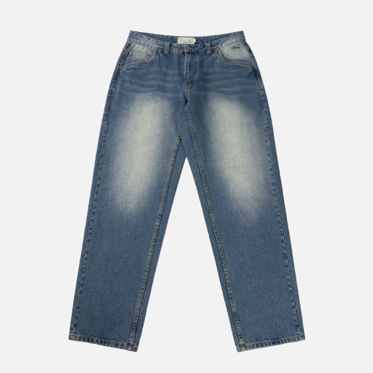 Relaxed Denim Pants Sandblasted Indigo