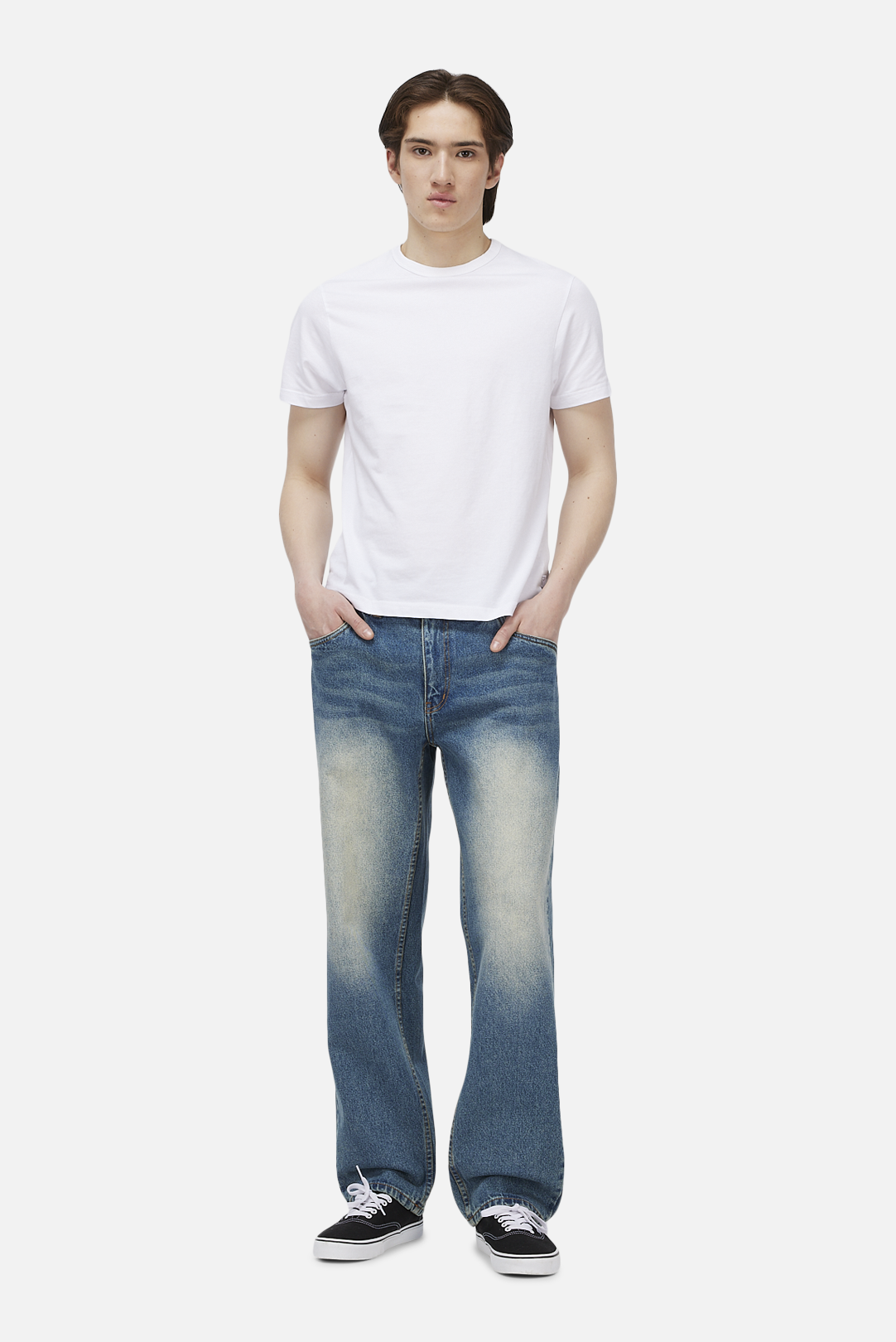 Relaxed Denim Pants Sandblasted Indigo