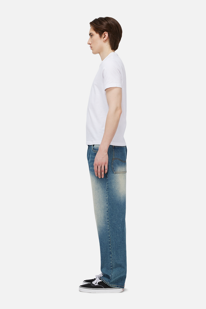 Relaxed Denim Pants Sandblasted Indigo