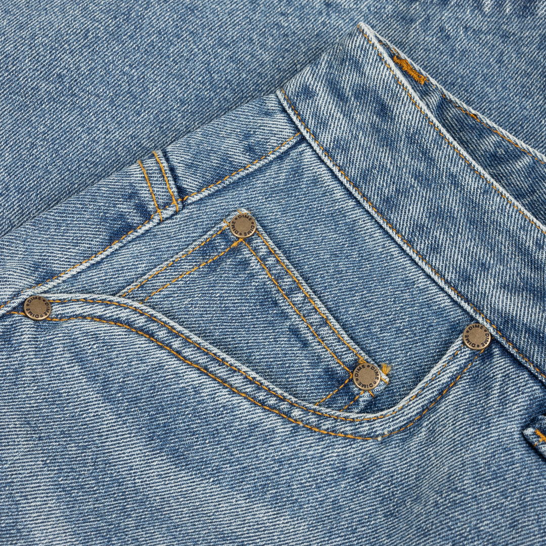 Baggy Denim Pants Sandblasted Indigo
