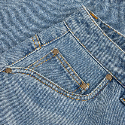 Baggy Denim Pants Sandblasted Indigo
