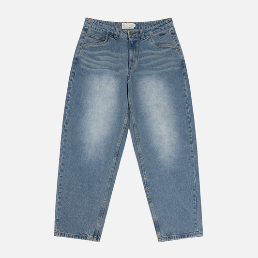 Baggy Denim Pants Sandblasted Indigo