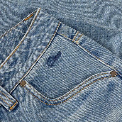 Relaxed Denim Pants Sandblasted Indigo
