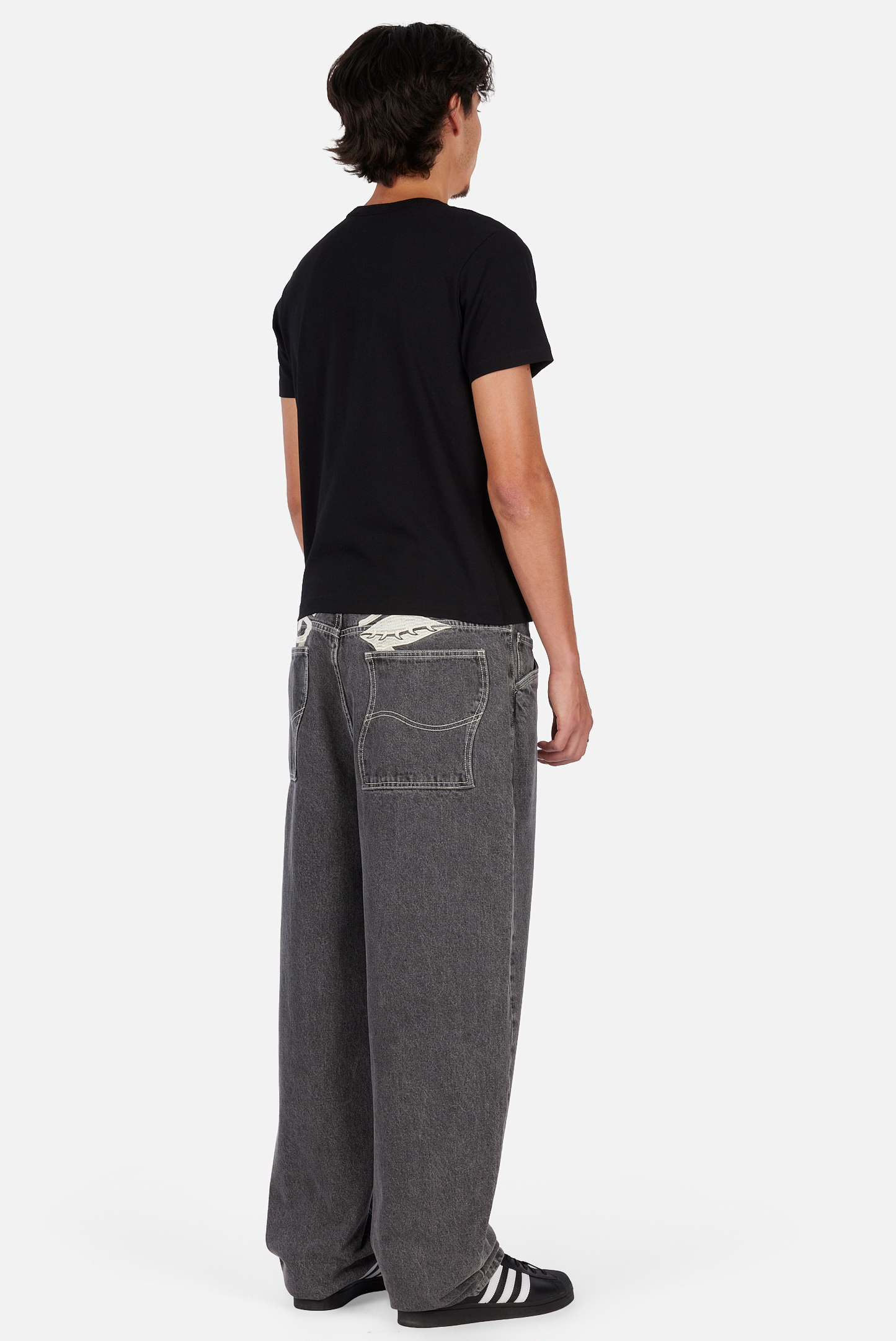 Baggy Wink Denim Pants Faded Black