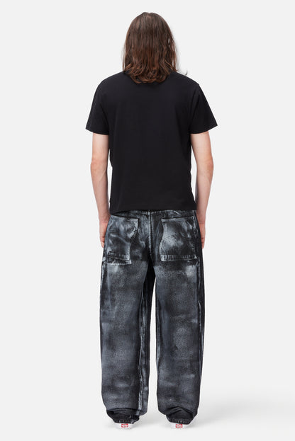 Baggy Denim Pants Black (White Paint)