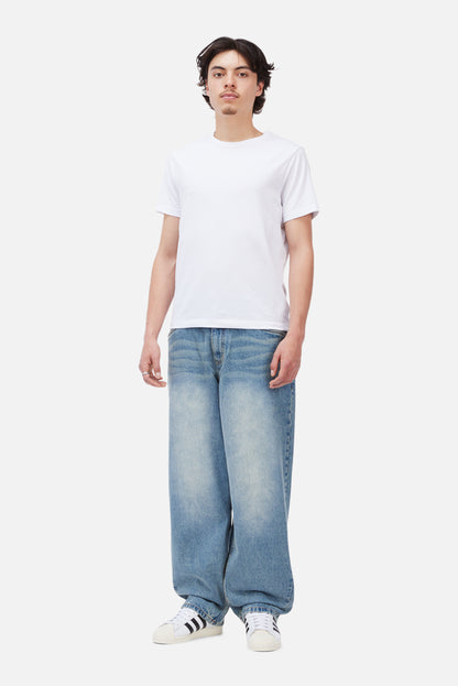Baggy Denim Pants Sandblasted Indigo