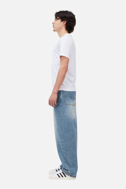 Baggy Denim Pants Sandblasted Indigo