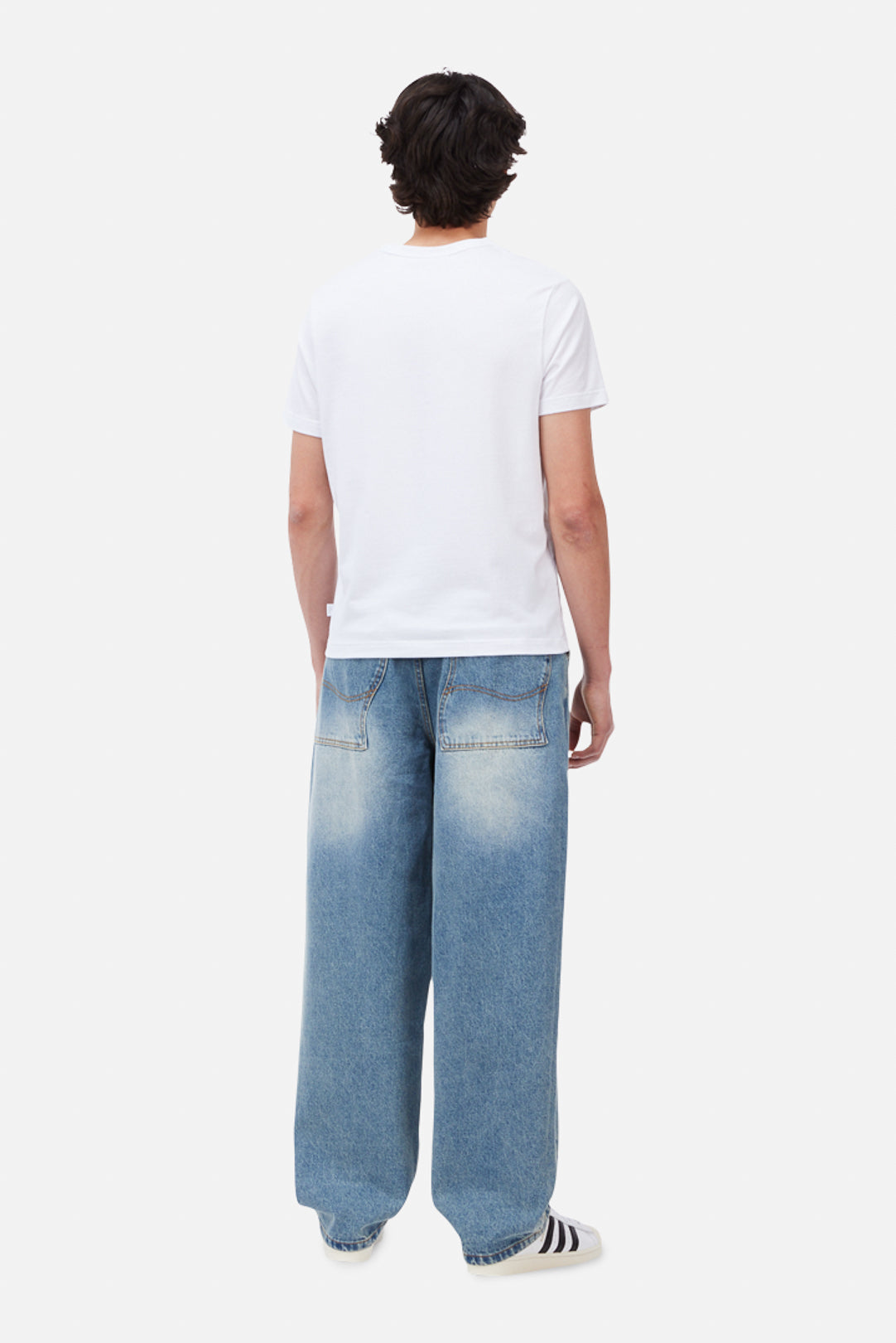 Baggy Denim Pants Sandblasted Indigo