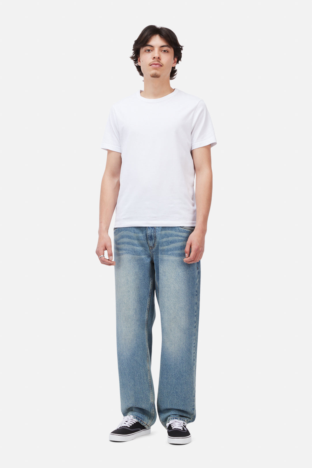 Relaxed Denim Pants Sandblasted Indigo