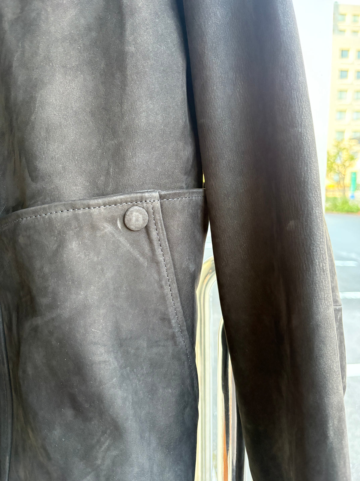 SH-82-C-NUBUCK-6 WORK JACKET BLACK