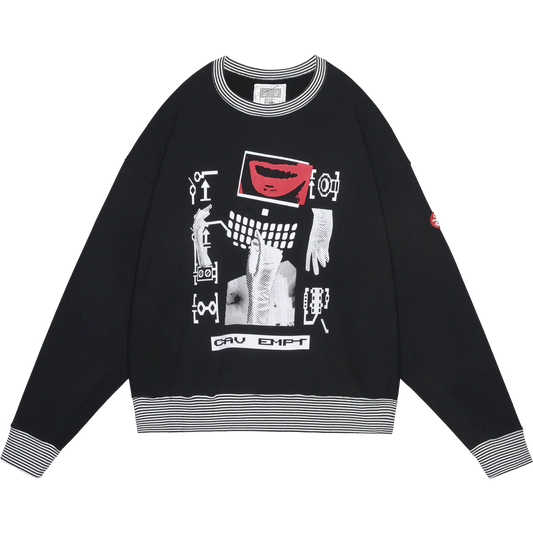 CES28CS04 LIPS DISPLAY CREW NECK BLACK