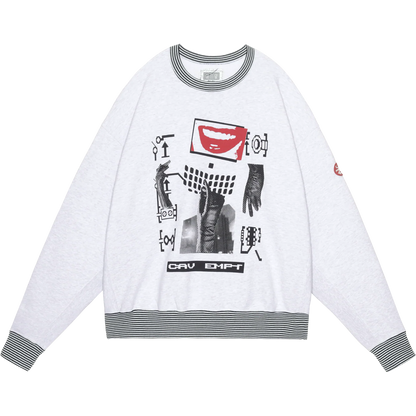 CES28CS04 LIPS DISPLAY CREW NECK GREY