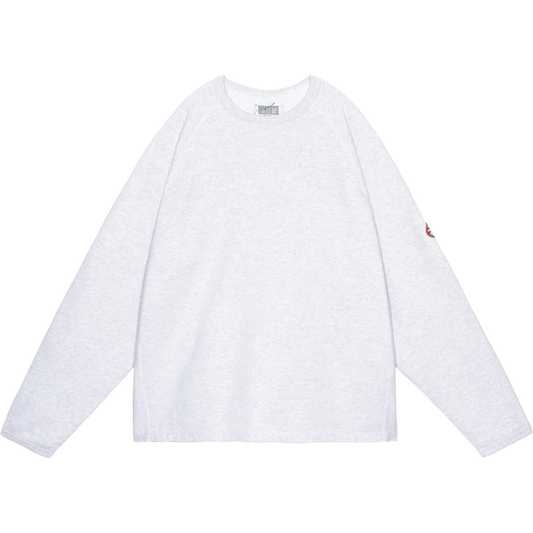 CES28CS06 HALF PANEL RIB CREW NECK GREY