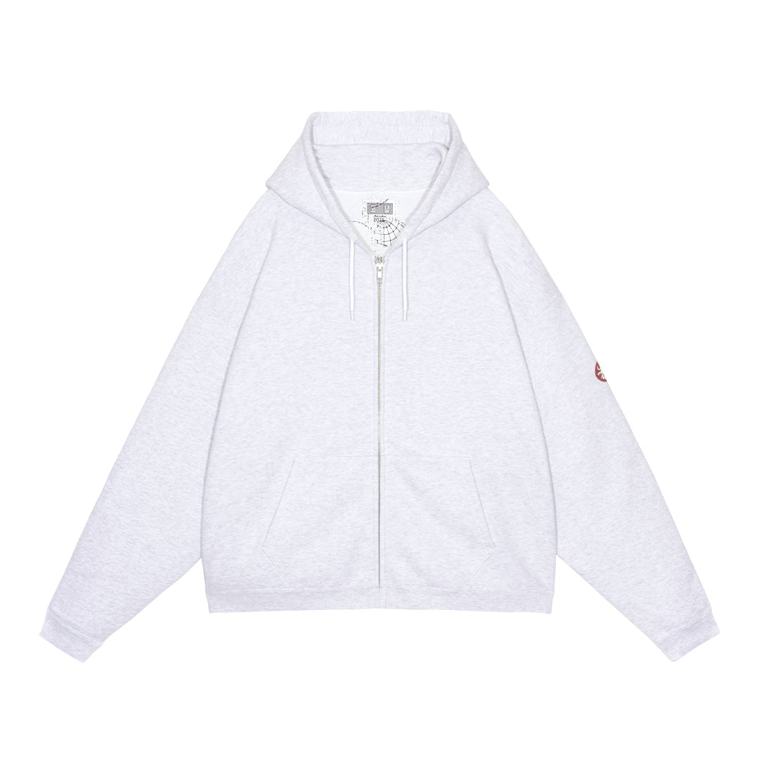 CES28CS07 SOLID LOOSE ZIP HOODY GREY