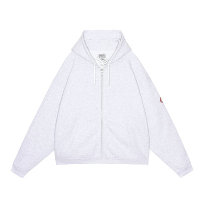 CES28CS07 SOLID LOOSE ZIP HOODY GREY