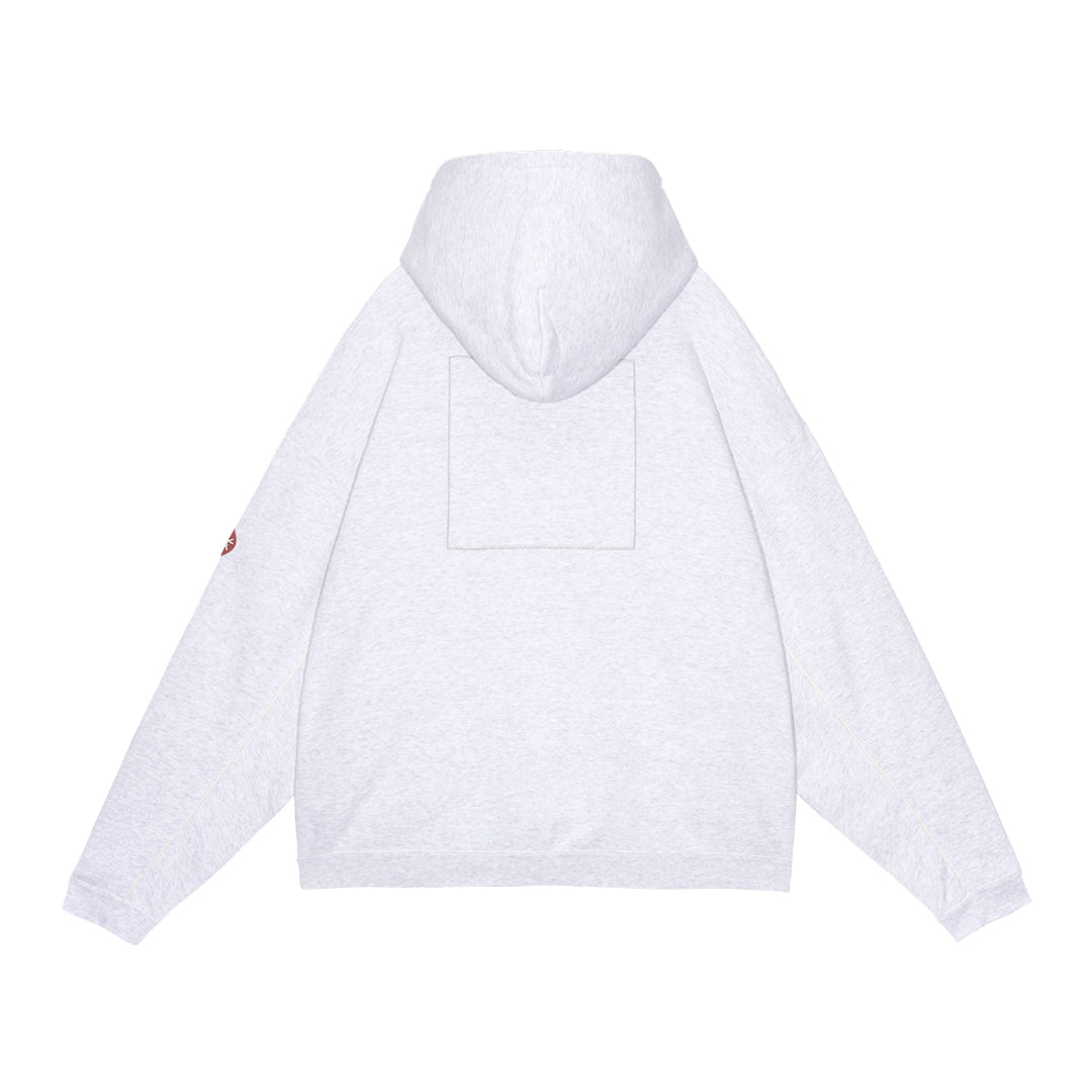 CES28CS07 SOLID LOOSE ZIP HOODY GREY