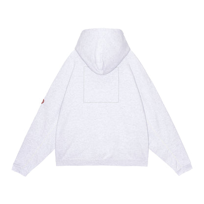CES28CS07 SOLID LOOSE ZIP HOODY GREY