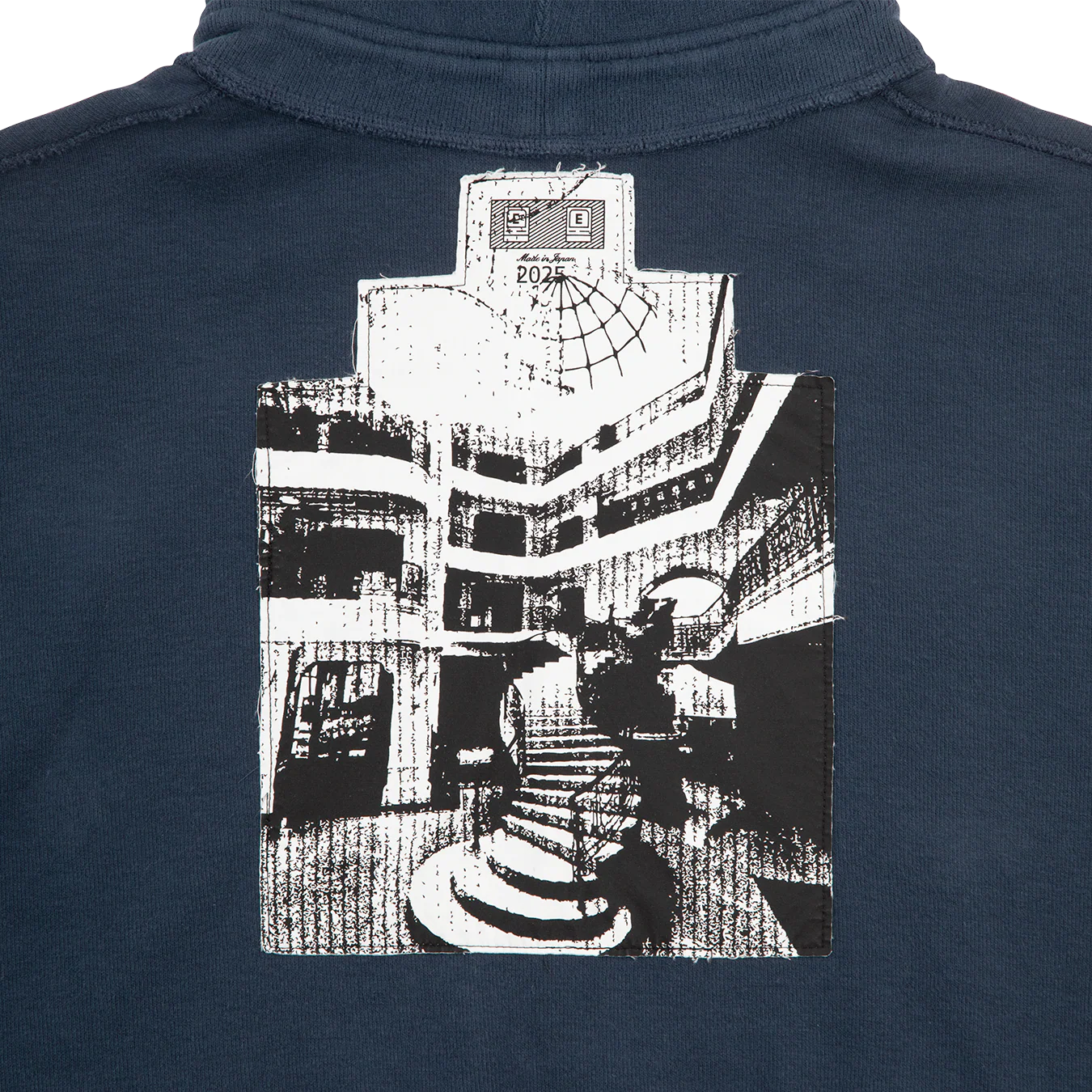 CES28CS17 NECK SNAP DBL KNIT HOODY NAVY