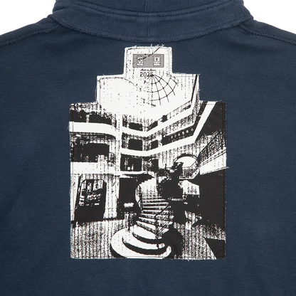 CES28CS17 NECK SNAP DBL KNIT HOODY NAVY