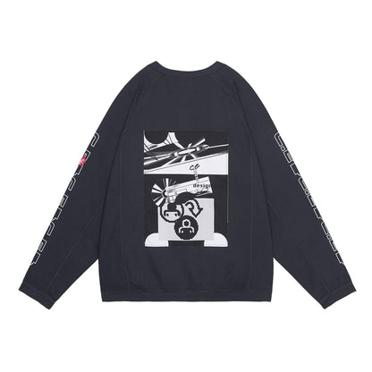 CES28CS23 MD P2P RAGLAN LONG SLEEVE CHARCOAL