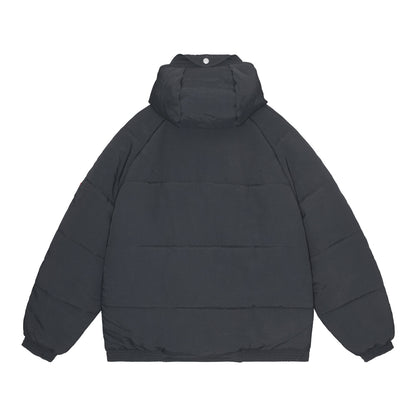 CES28JK03 DIAGONAL FLAP PUFF JACKET BLACK