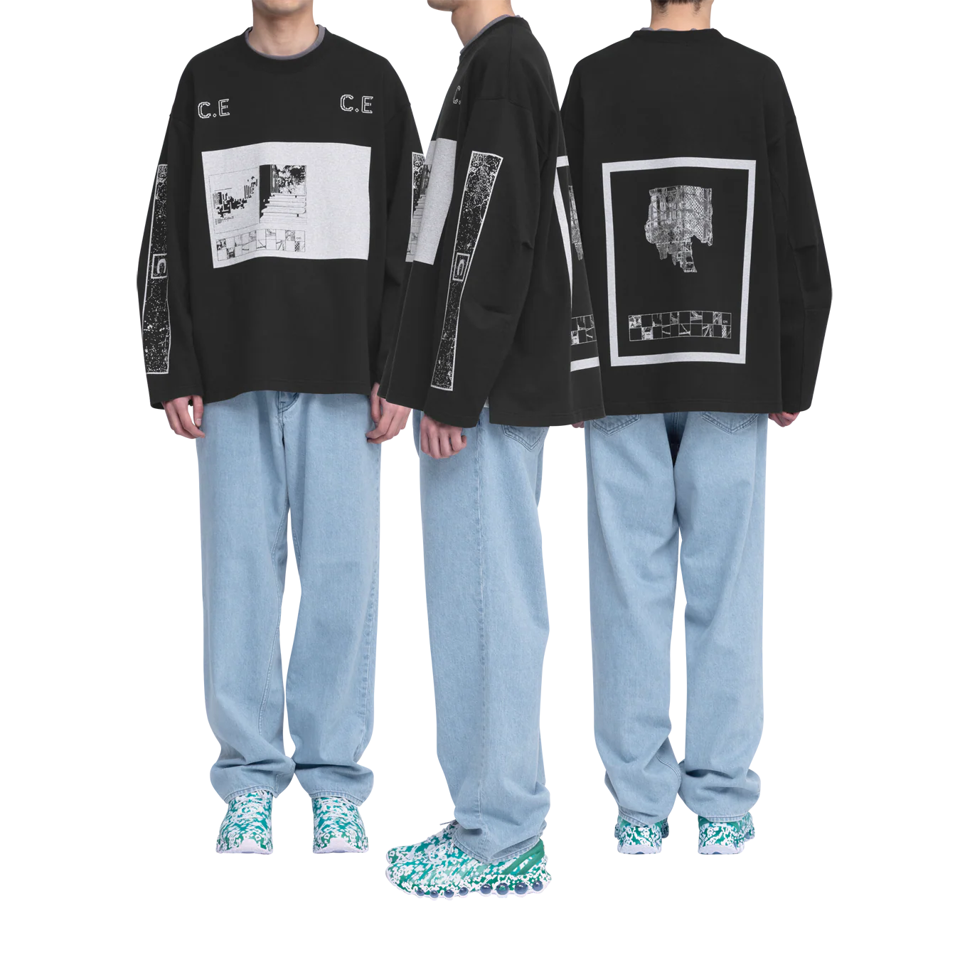 CES28LT06 CGCEGC HEAVY LONG SLEEVE T BLACK