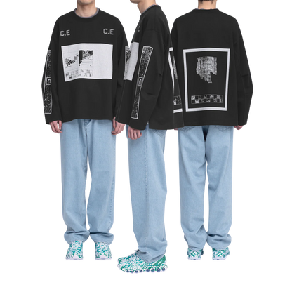 CES28LT06 CGCEGC HEAVY LONG SLEEVE T BLACK