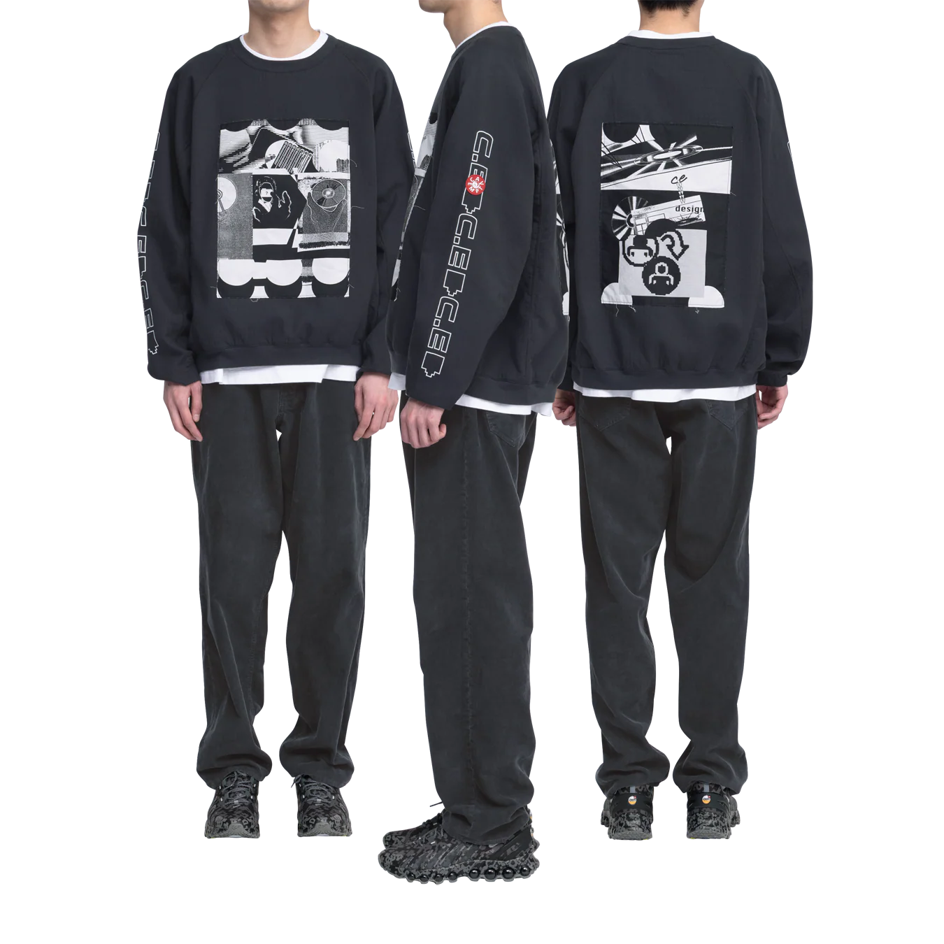 CES28CS23 MD P2P RAGLAN LONG SLEEVE CHARCOAL