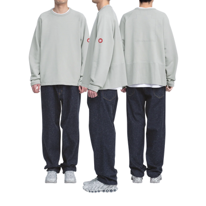 CES28CS06 HALF PANEL RIB CREW NECK KHAKI