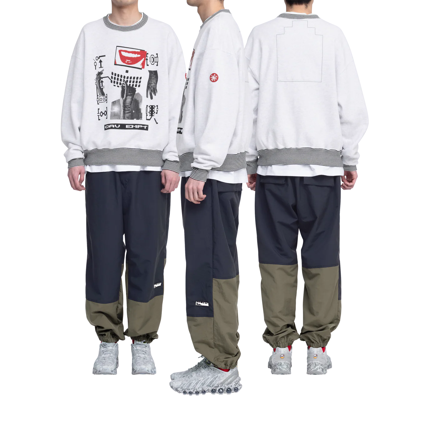 CES28CS04 LIPS DISPLAY CREW NECK GREY