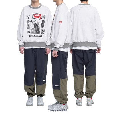 CES28CS04 LIPS DISPLAY CREW NECK GREY