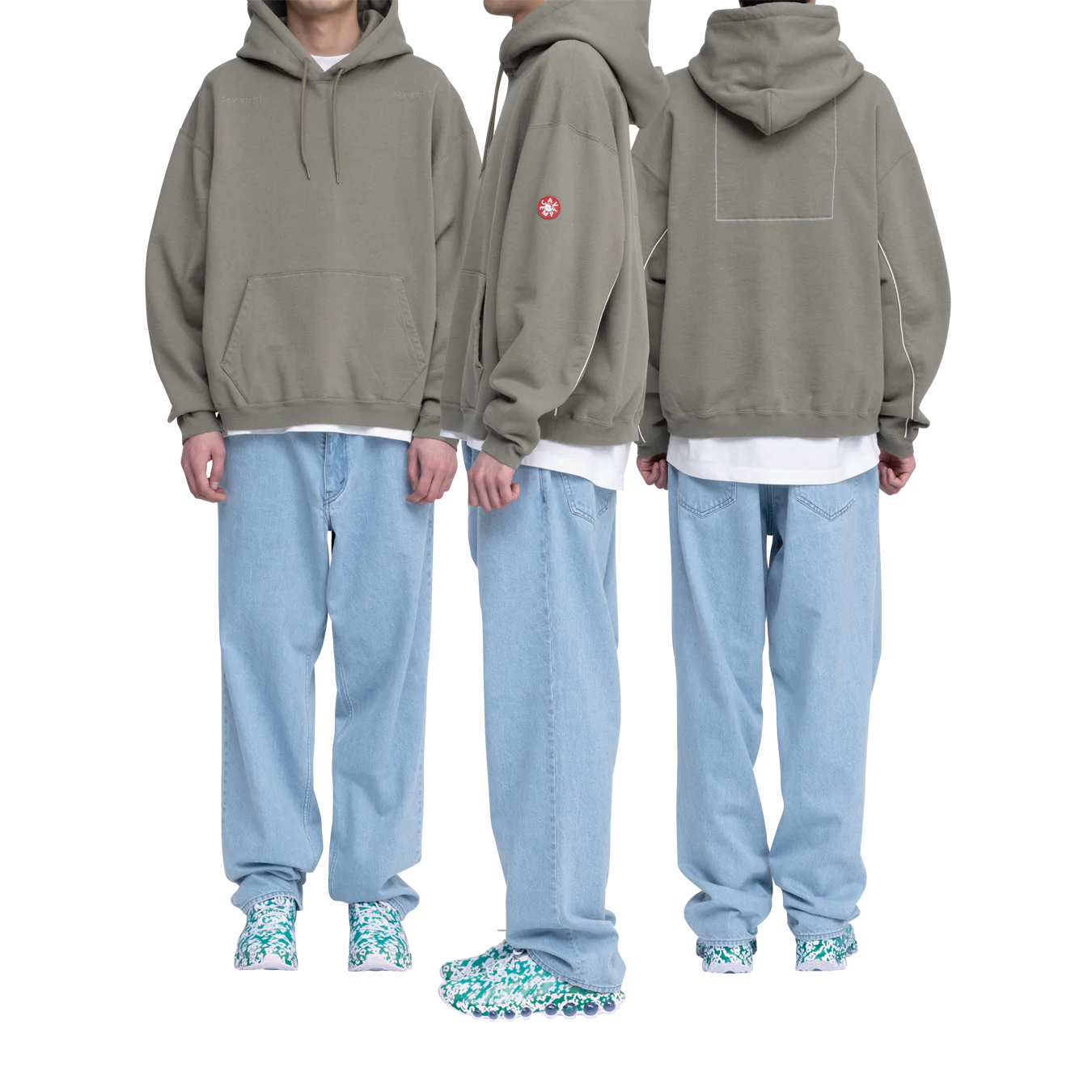 CES28CS13 SOLID LOOSE HOODY GREEN