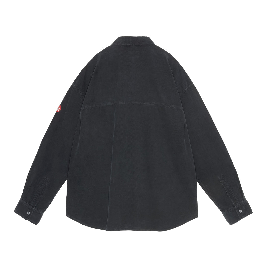 CES28SH03 OVERDYE CORD DESIGN BIG SHIRT CHARCOAL