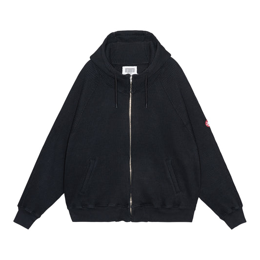 CES29CS14 WIDE RIB BIG HEAVY ZIP HOODY BLACK