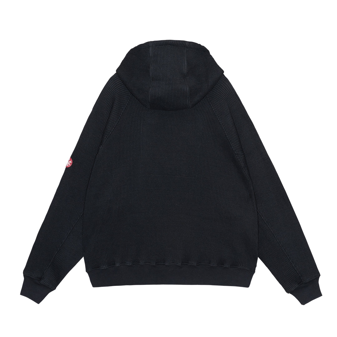 CES29CS14 WIDE RIB BIG HEAVY ZIP HOODY BLACK