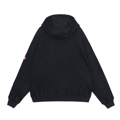 CES29CS14 WIDE RIB BIG HEAVY ZIP HOODY BLACK