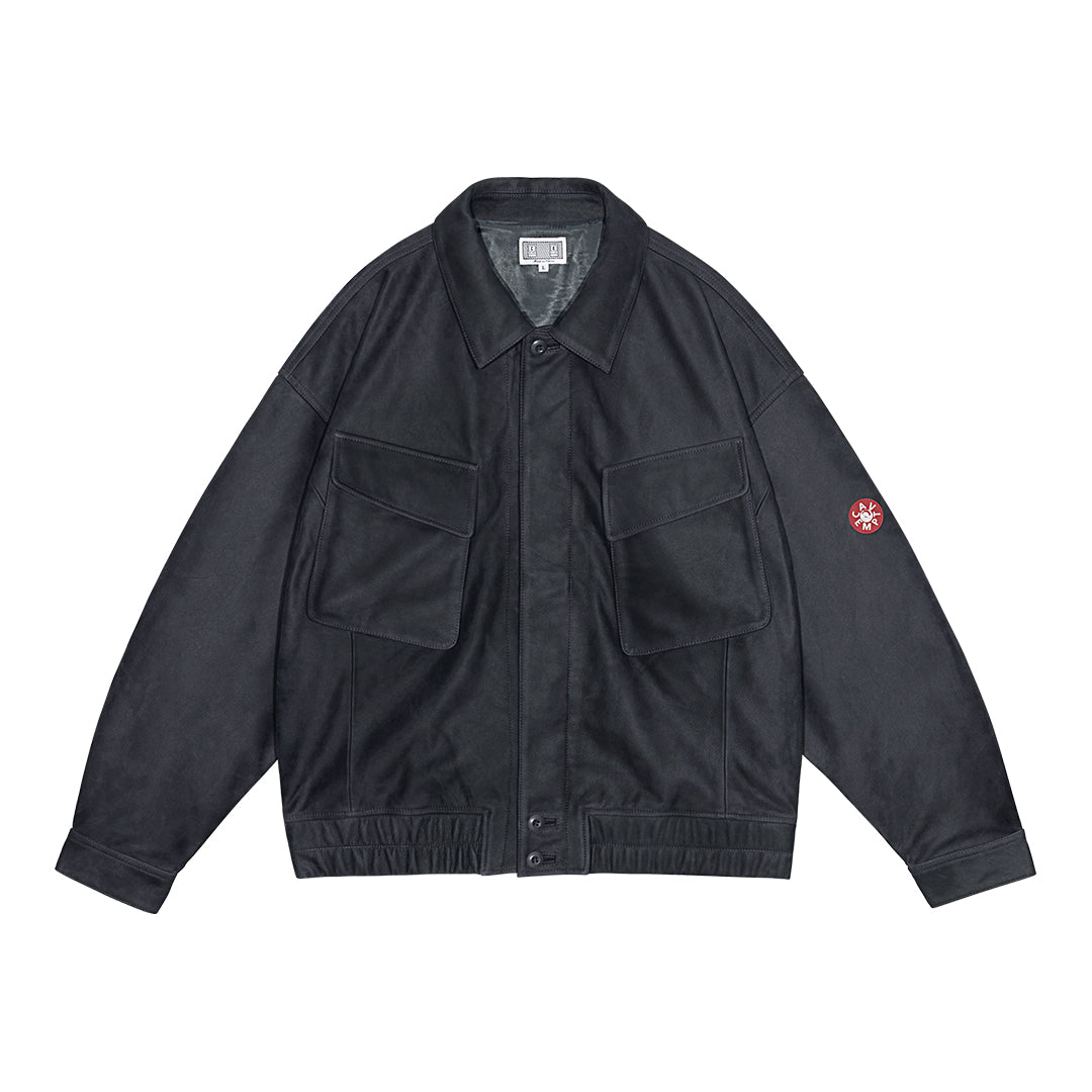 CES29JK02 COMMUNITY LEATHER JACKET GREY