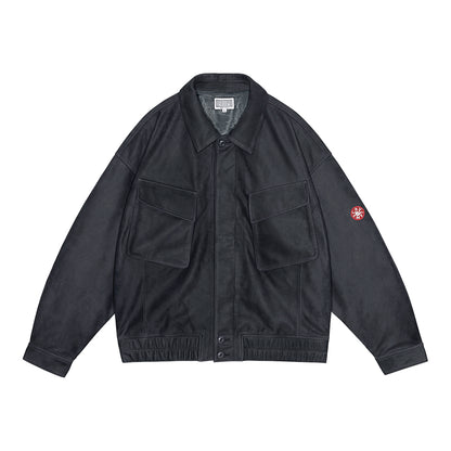 CES29JK02 COMMUNITY LEATHER JACKET GREY