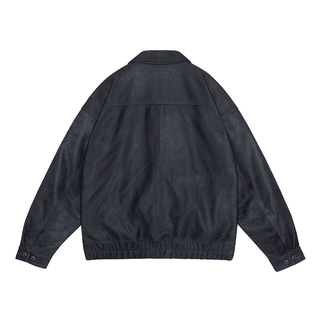 CES29JK02 COMMUNITY LEATHER JACKET GREY