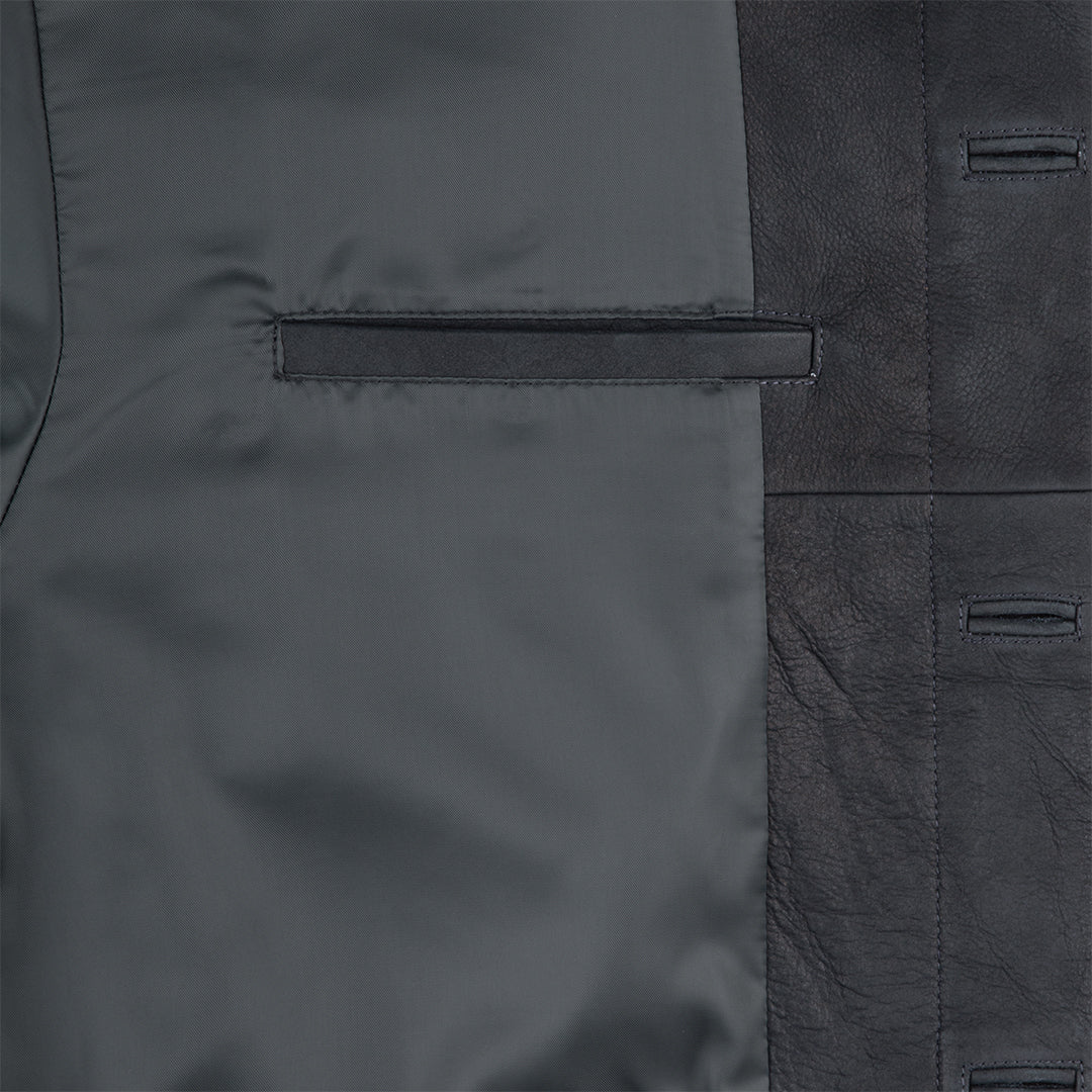 CES29JK02 COMMUNITY LEATHER JACKET GREY